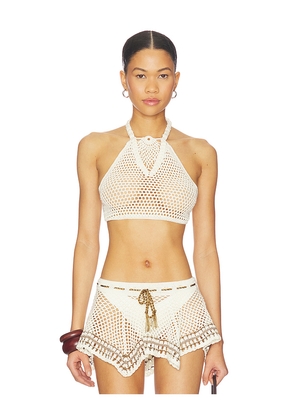 My Beachy Side Dune Hand-crocheted Top in Ivory. Size M. Also in S.