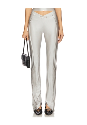 SAMI MIRO VINTAGE Asymmetric Pant in Metallic Silver, grey. Size S. Also in XS.