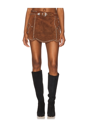 Understated Leather Crazy Life Skirt in Chocolate. Size S. Also in XL, XS.
