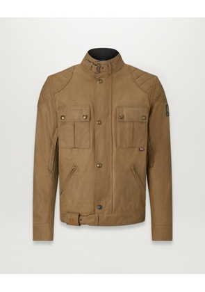 Belstaff Brooklands Motorcycle Jacket Men's Waxed Cotton Sand Size 3XL