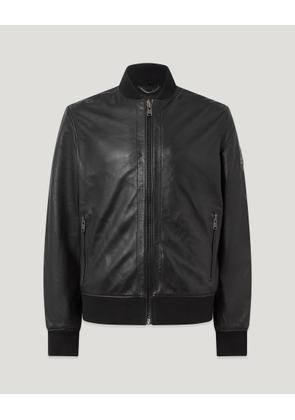 Belstaff Landmark Bomber Men's Burnished Nappa Black Size 2XL
