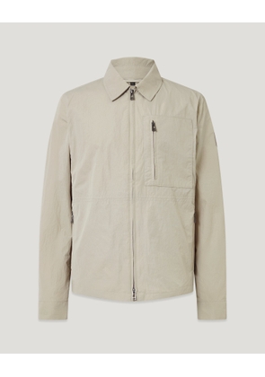 Belstaff Grid Overshirt Men's Alpha Nylon Dark Sand Size 2XL
