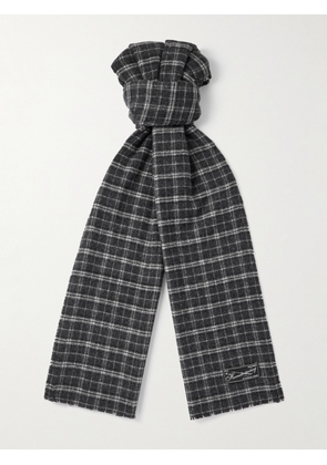 mfpen - Checked Brushed Wool Scarf - Men - Black