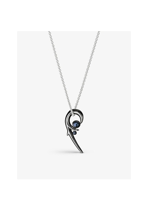 Womens Shaun Leane Hooked Pearl Rhodium-Plated Sterling-Silver and Black Pearl Necklace