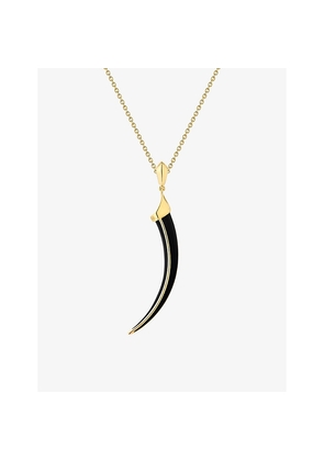 Womens Shaun Leane Sabre Solis 18ct Yellow Gold-Plated Vermeil Sterling-Silver and Enamel Pendant Necklace