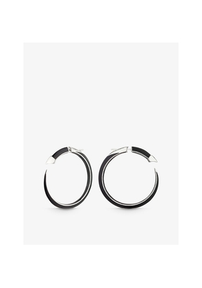 Womens Shaun Leane Sabre Solis Sterling-Silver and Enamel Hoop Earrings