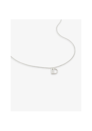 Womens Monica Vinader D Letter-Charm Sterling-Silver Pendant Necklace