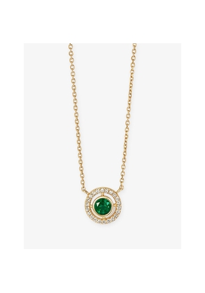 Womens Astley Clarke May Birthstone 14ct Yellow-Gold, Emerald and 0.08ct Lab-Grown Diamond Pendant Necklace