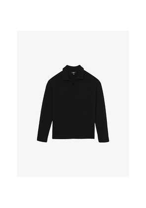Mens Reiss Banbury Open-Collar Wool and Cashmere-Blend Jumper