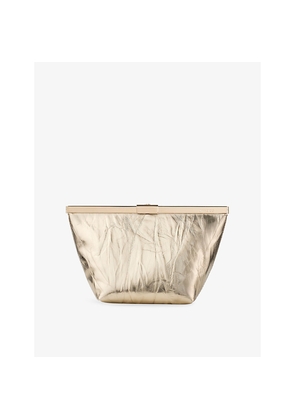 Womens Jimmy Choo Ganache Metallic-Leather Clutch Bag