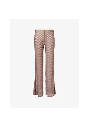 Womens Missoni Raschel-Lace Flared Rayon-Blend Trousers