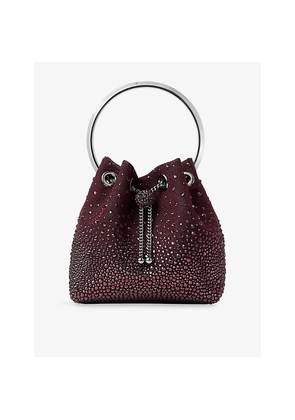 Womens Jimmy Choo Bon Bon Crystal-Embellished Satin Bag