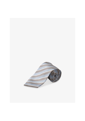 Mens Eton Striped Linen and Silk Tie