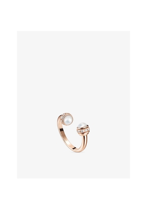Womens Piaget Possession 18ct Rose-Gold, Mother-Of-Pearl Cabochon and 0.02ct Brilliant-Cut Ring