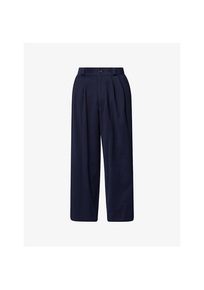 Mens A.Presse Wide-Leg Brushed Cotton and Silk-Blend Trousers