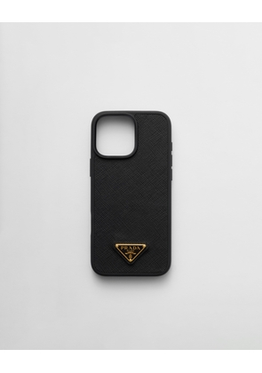 Saffiano leather case for iPhone 16 Pro Max