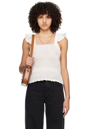 A.P.C. White Crocheted Tank Top