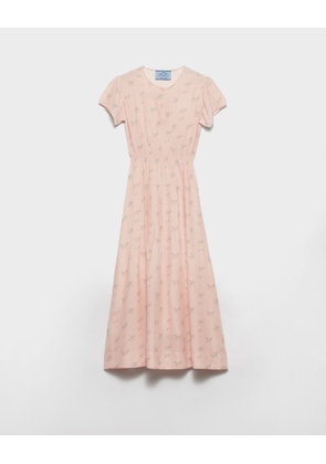 Floral print pongé dress