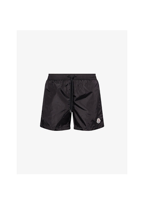 Mens Moncler Brand-Patch Drawstring Swim Shorts