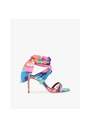 Womens Kurt Geiger London Scarf Wrap Woven Heeled Sandals