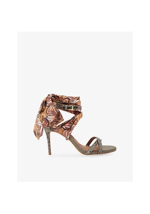 Womens Kurt Geiger London Scarf Wrap Woven Heeled Sandals