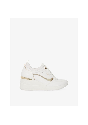 Womens Dune Elarah Leather Wedge Trainers