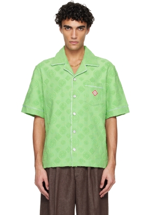 Casablanca Green Towelling Monogram Short Sleeve Shirt