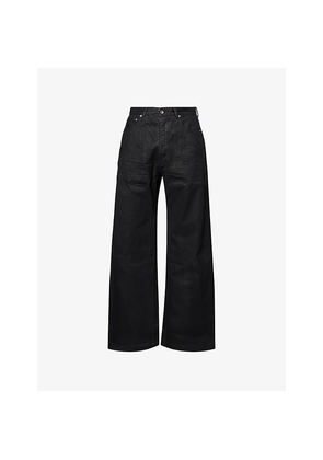 Mens Rick Owens Drkshdw Geth Coated Denim Jeans