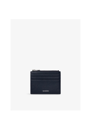 Mens Sandro Zipped Logo-Embossed Leather Cardholder