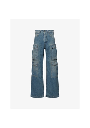 Mens Rick Owens Drkshdw Double Patch-Pocket Cargo Denim Jeans