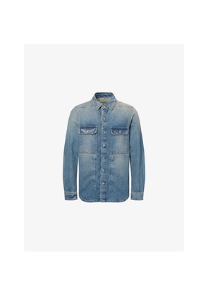 Mens Rick Owens Drkshdw Oversized Washed-Denim Overshirt
