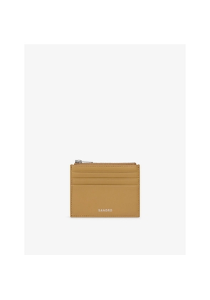 Mens Sandro Zipped Logo-Embossed Leather Cardholder