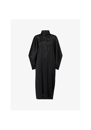 Womens Pleats Please Issey Miyake Skyline Pleats Knitted Coat