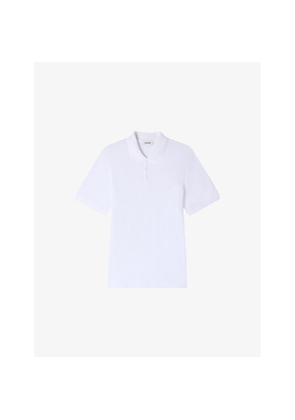 Mens Sandro Branded Cotton-Piqué Polo Shirt