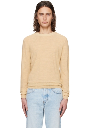AMI Paris Beige Semi-Sheer Sweater