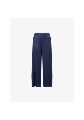 Womens Pleats Please Issey Miyake Wide-Leg Pleats Knitted Trousers