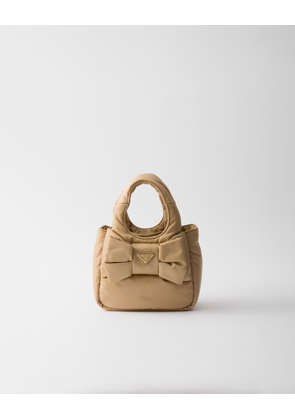 Mini padded Re-Nylon bag with bow