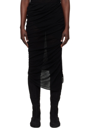 ISSEY MIYAKE Black Ambiguous Wool Midi Skirt