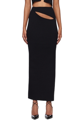 Christopher Esber Black Hip Slash Maxi Skirt