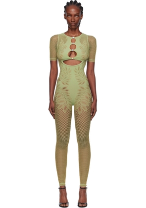 Poster Girl Green Dinero Leaves Cut Out Playsuit Jumpsuit