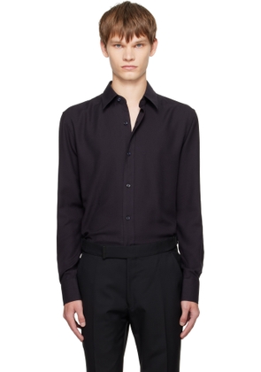 TOM FORD Black Cotton Cashmere Fluid Fit Shirt