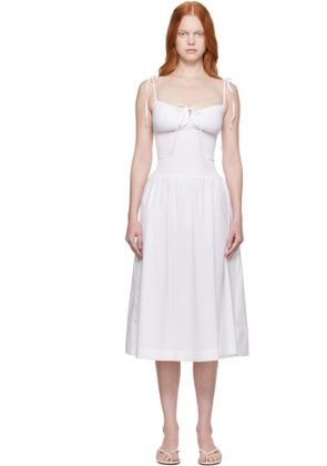 GUIZIO White Lura Midi Dress
