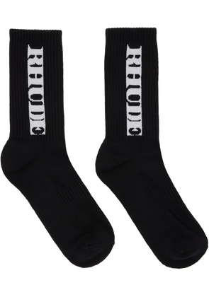Rhude Black RH Vertical Logo Socks