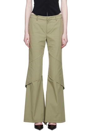 Dion Lee Khaki Draped Trousers