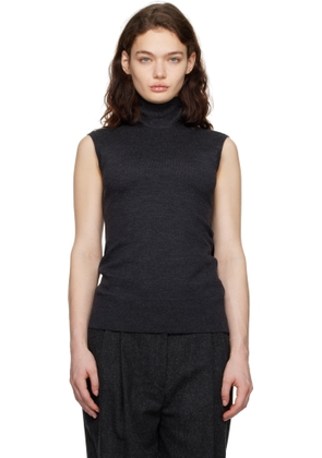 TOTEME Gray Sleeveless Scarf Knit Tank Top