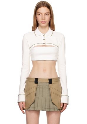 Dion Lee Off-White Shrunken Snap Polo