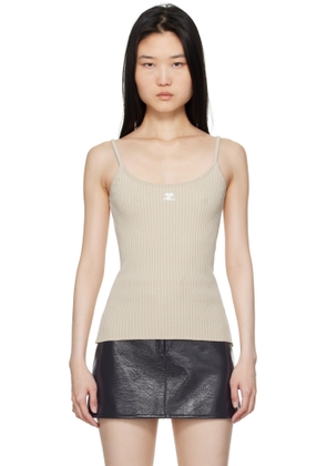 Courrèges Beige Reedition Knit Tank Top