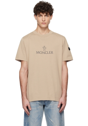 Moncler Beige Logo Cotton T-shirt