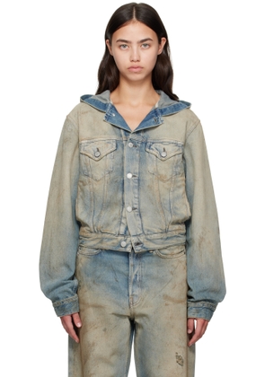 Acne Studios Blue Hooded Denim Jacket