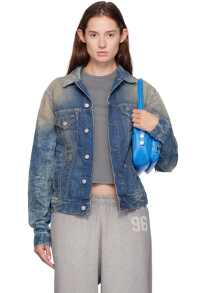 Acne Studios Blue Distressed Denim Jacket